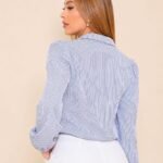 Camisa Cropped Feminina Social Casual Manga Longa - Imagem 4